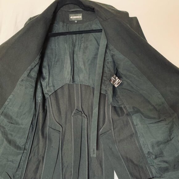 +MINT+ ANN DEMEULEMEESTER heavy cotton, oversized/long black blazer (EUR 42) - Picture 14 of 15